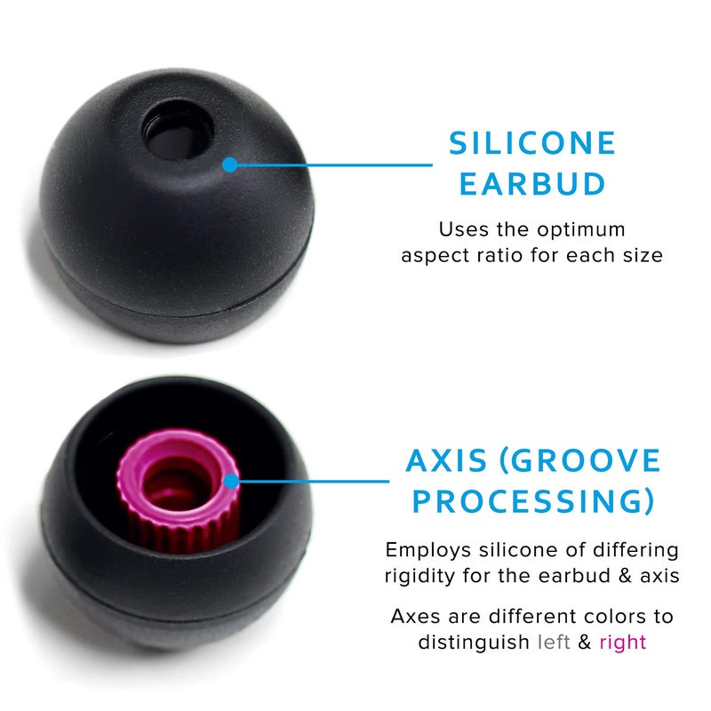 final مجموعة نصائح الأذن من فاينال أوديو بلاك + بلاك / أحمر من السيليكون نوع E مع علبة ومحولات فوهة متوافقة مع 1More و AKG و Audio-Technica و Beats by Dre و Campfire Audio و Empire Ears و Shure و Sony و Westone (X-Lg) - Image 2
